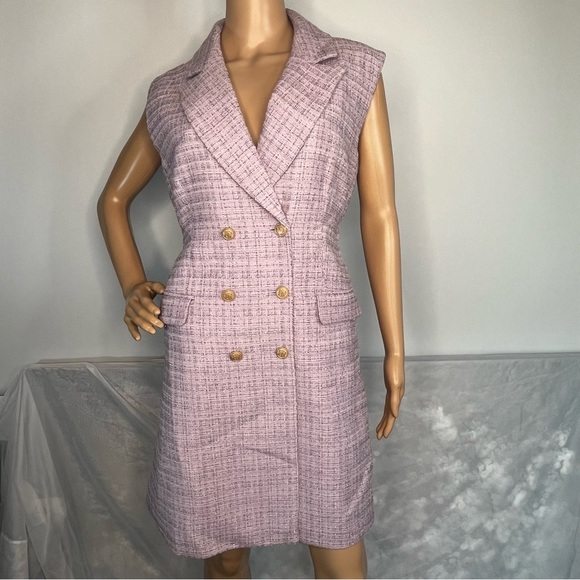 Taylor Tillman Dresses & Skirts - Taylor Tillman Tiff Sleeveless Coat Style Dress Lavender Medium